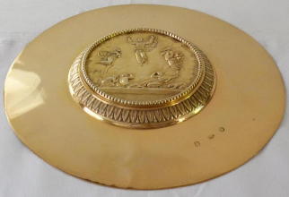 Ornate French antique solid silver gilt Baroque Chapel Set